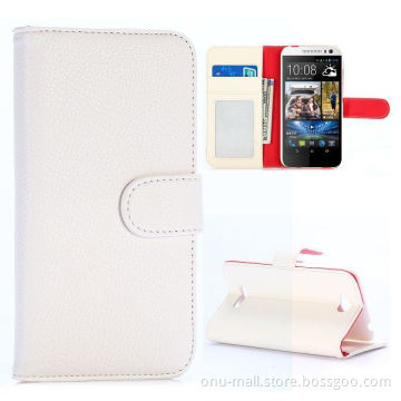 Litchi Texture Wallet Pattern with Card Slots Leather Flip Cover for HTC Desire 616